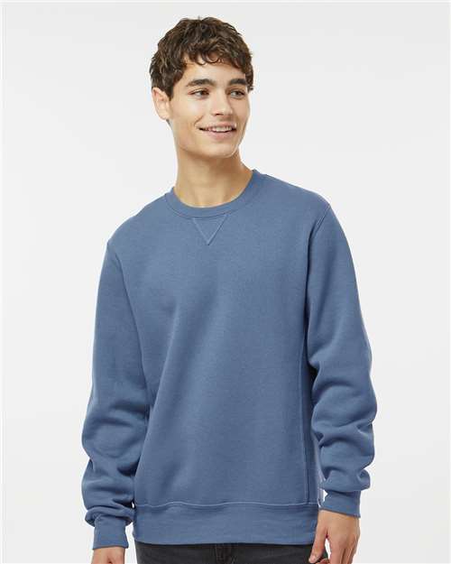 Russell Athletic Unisex Dri Power® Crewneck Sweatshirt — Vintage Blue — On model · front