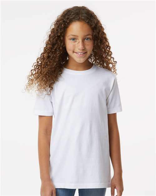 SoftShirts Youth Classic T-Shirt — White — On model · front
