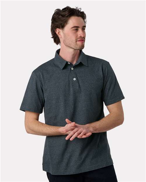 Recover Men's Eco Polo — Charcoal — On model · front