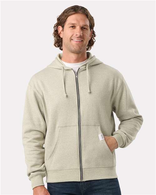 Recover Unisex Full-Zip Hooded Sweatshirt — Rainbow — On model · front