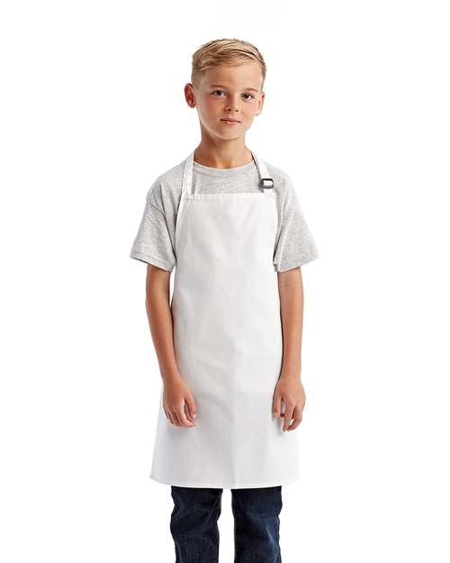 Artisan Collection by Reprime Youth Recycled Apron — White — On model · front