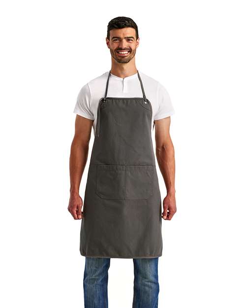 Artisan Collection by Reprime Artisan's Choice Double Pocket Canvas Apron — Dark Grey — On model · front