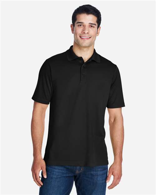 CORE365 Men's Origin Performance Piqué Polo — Black — On model · front