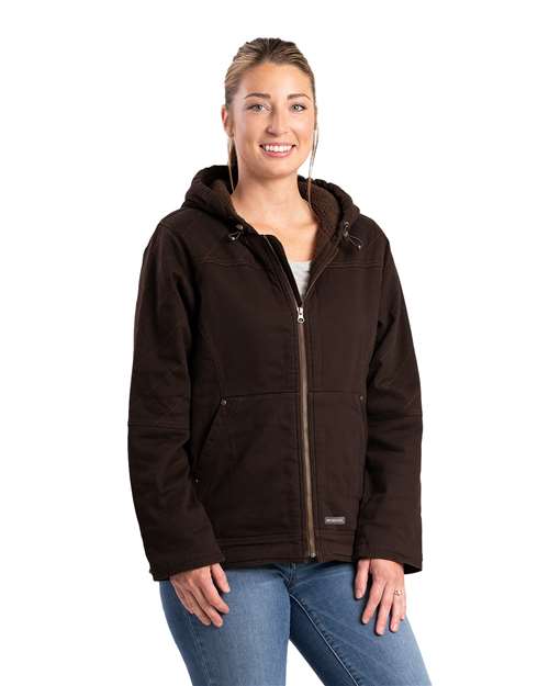 Berne Apparel Women's Sherpa-Lined Twill Hooded Jacket