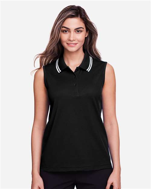 Devon & Jones Women's CrownLux Performance® Plaited Tipped Sleeveless Polo
