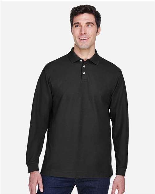 Devon & Jones Men's Pima Piqué Long Sleeve Polo