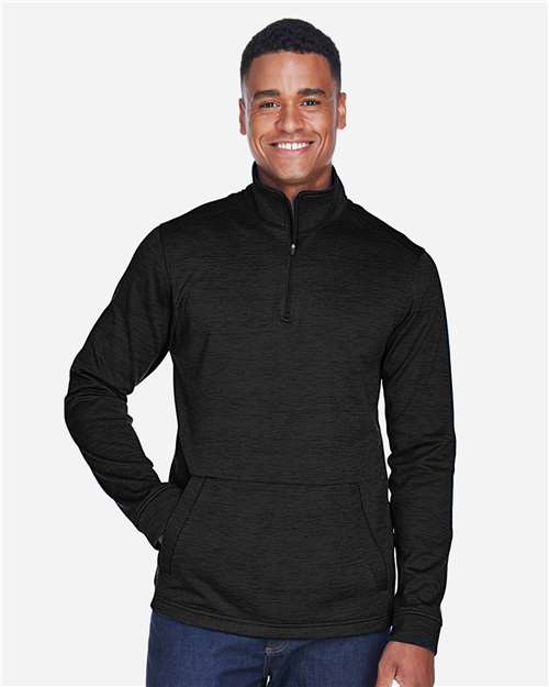 Devon & Jones Men's Newbury Mélange Fleece Quarter-Zip Pullover