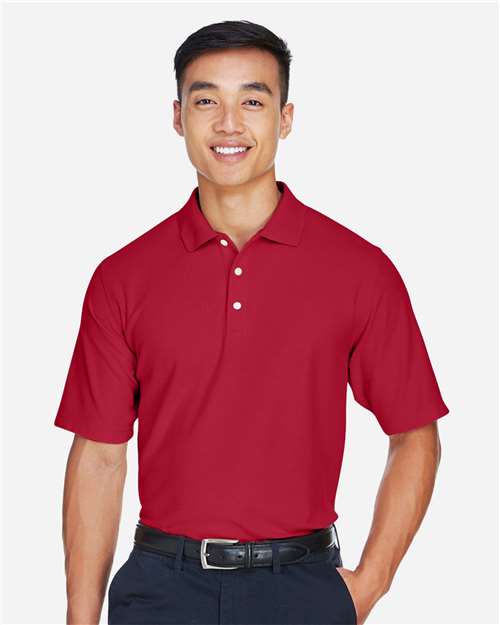 Devon & Jones Men's DRYTEC20™ Performance Polo — Red — On model · front