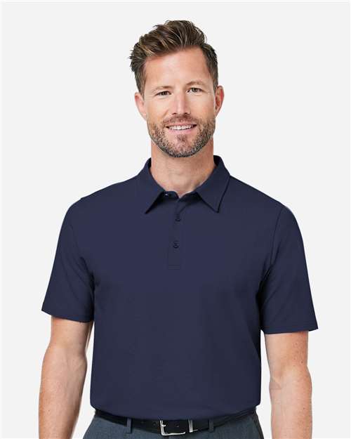 Devon & Jones Men's Raleigh Stretch Polo — Navy — On model · front