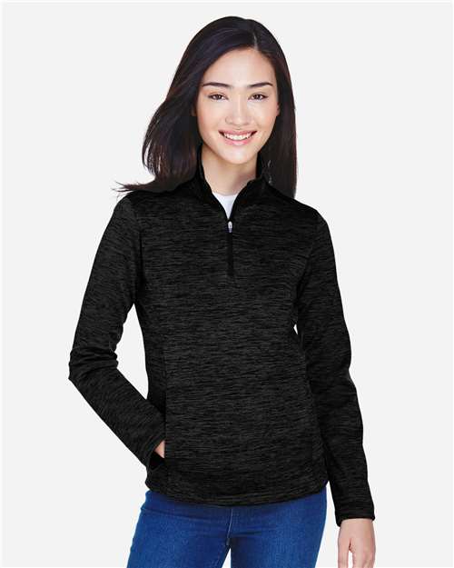 Devon & Jones Women's Newbury Mélange Fleece Quarter-Zip Pullover