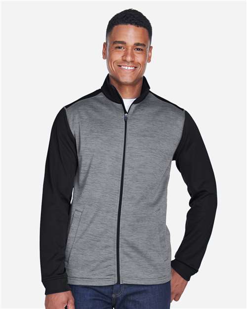 Devon & Jones Men's Newbury Colorblock Mélange Fleece Full-Zip jacket