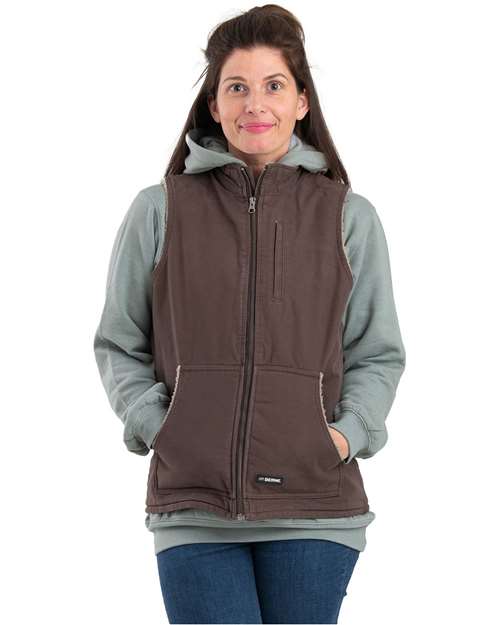 Berne Apparel Women's Sherpa-Lined Softstone Duck Vest