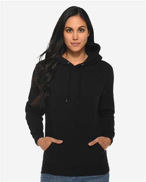 Lane Seven Unisex Premium Pullover Hooded Sweatshirt — Black — On model · front