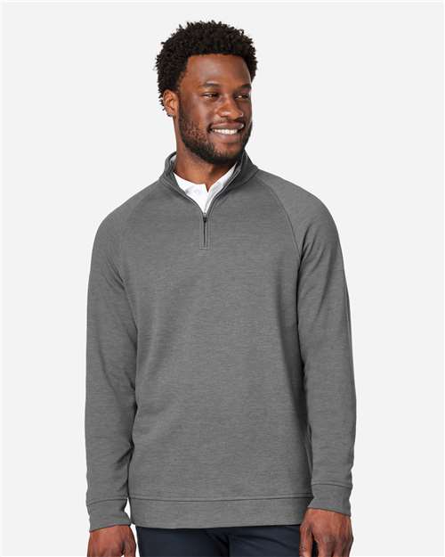 Devon & Jones Men's New Classics® Charleston Quarter-Zip Pullover — Graphite Melange — On model · front