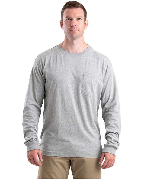 Berne Apparel Men's Tall Performance Long Sleeve Pocket T-Shirt