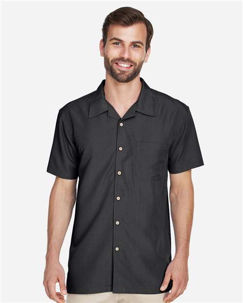 Harriton Men's Barbados Textured Camp Shirt