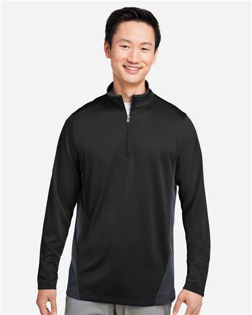 Harriton Men's Flash Snag Protection Plus IL Colorblock Quarter-Zip Pullover