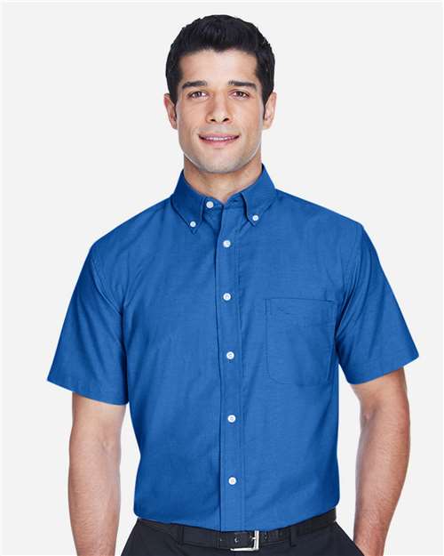 Harriton Men's Oxford Short Sleeve with Stain-Release