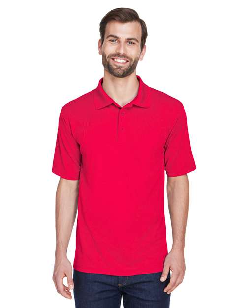 UltraClub Men's Cool & Dry Mesh Piqué Polo — Red — On model · front