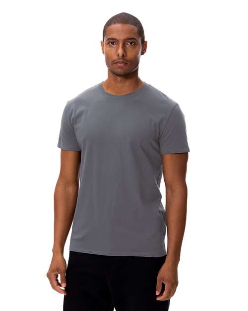 Threadfast Apparel Unisex Ultimate T-Shirt — Smoke — On model · front