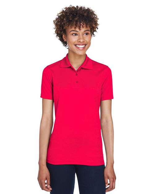 UltraClub Women's Cool & Dry Mesh Piqué Polo — Red — On model · front