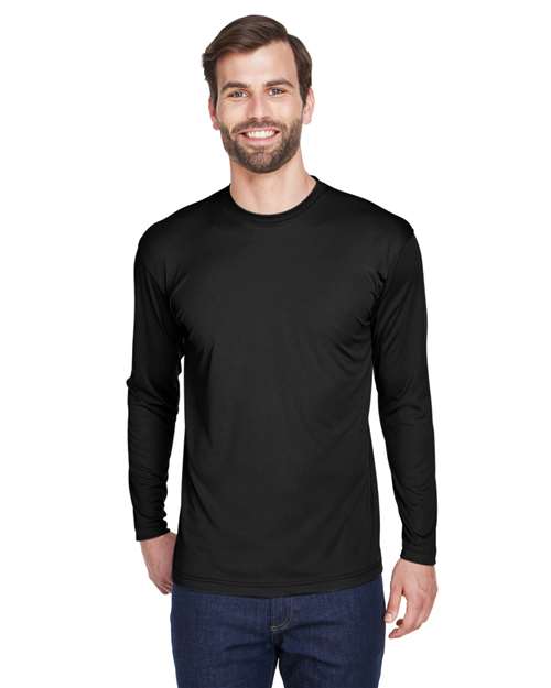 UltraClub Men's Cool & Dry Sport Long Sleeve Performance Interlock T-Shirt
