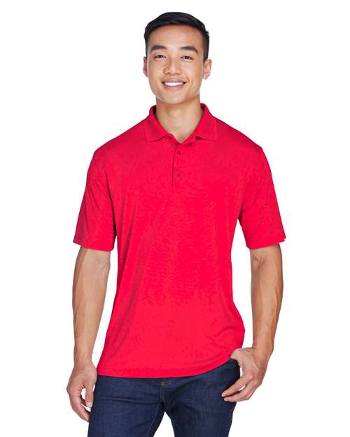 UltraClub Men's Cool & Dry Sport Polo — Red — On model · front