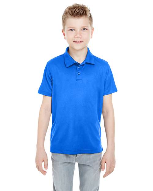 UltraClub Youth Cool & Dry Mesh Piqué Polo — Royal — On model · front