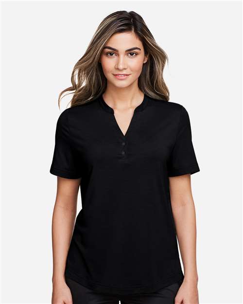 North End Women's JAQ Snap-Up Stretch Performance Polo