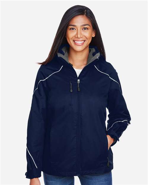 North End Women's Angle 3-in-1 Jacket with Bonded Fleece Liner — Night — On model · front
