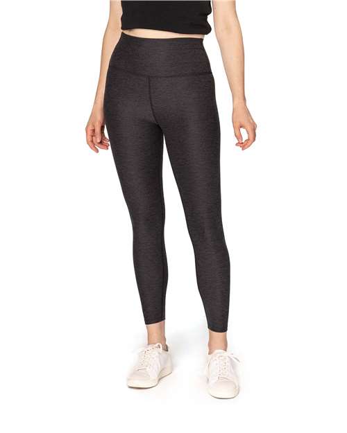 Threadfast Apparel Women's Impact Leggings — Black Heather — On model · front