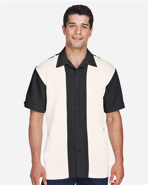 Harriton Men's Two-Tone Camp Shirt