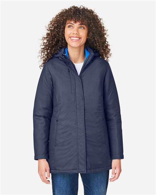 CORE365 Women's Inspire 3-in-1 Jacket with Insulated Liner — Classic Navy/ True Royal — On model · front