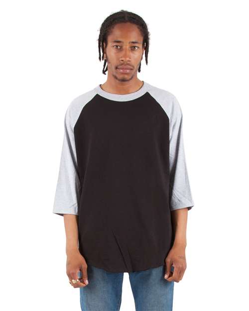 Shaka Wear Unisex Raglan Three-Quarter Sleeve T-Shirt
