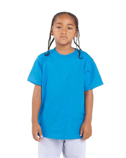 Shaka Wear Youth Active T-Shirt — Turquoise — On model · front