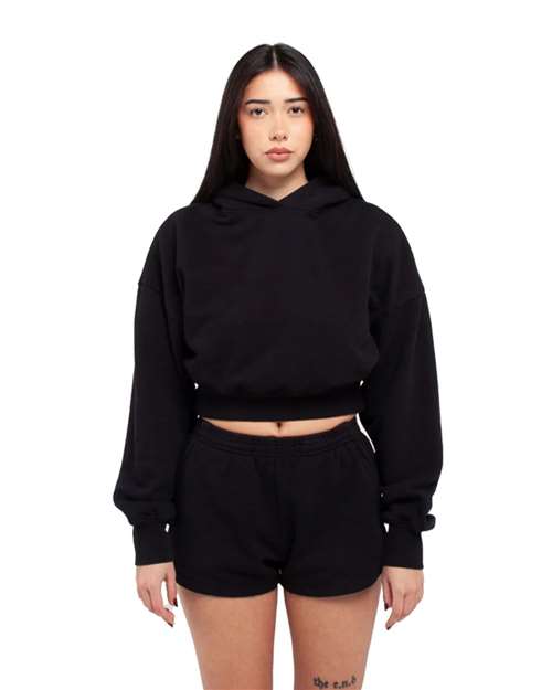 Shaka Wear Women's Garment-Dyed Crop Hooded Sweatshirt