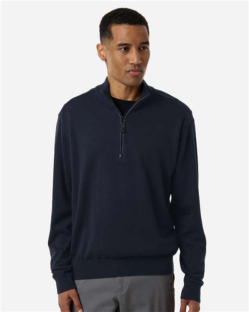 Devon & Jones Men's New Classics Quarter-Zip Sweater — Navy — On model · front