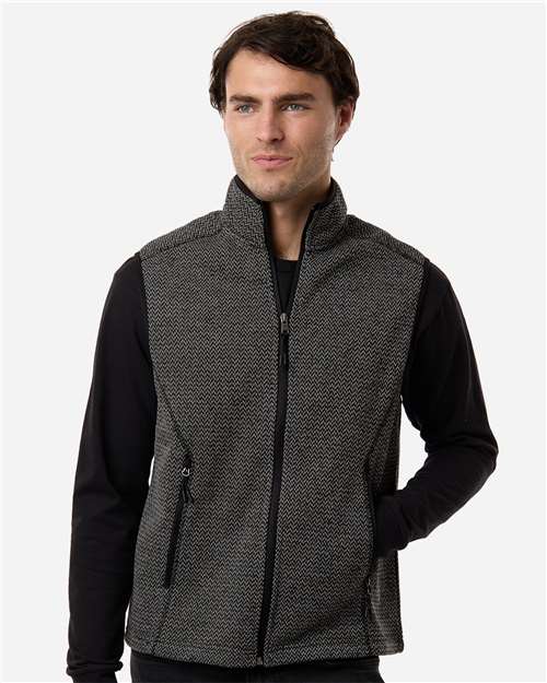 North End Men's Jasper Jacquard Fleece Vest