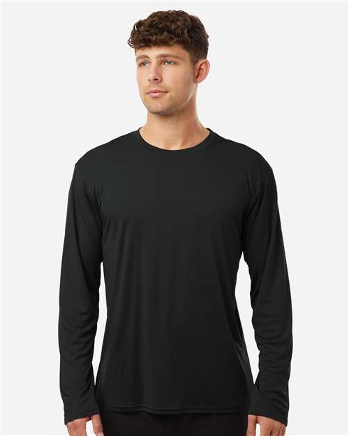 AllPro Unisex Tall Pro-Lock Performance Long Sleeve T-Shirt — Black — On model · front