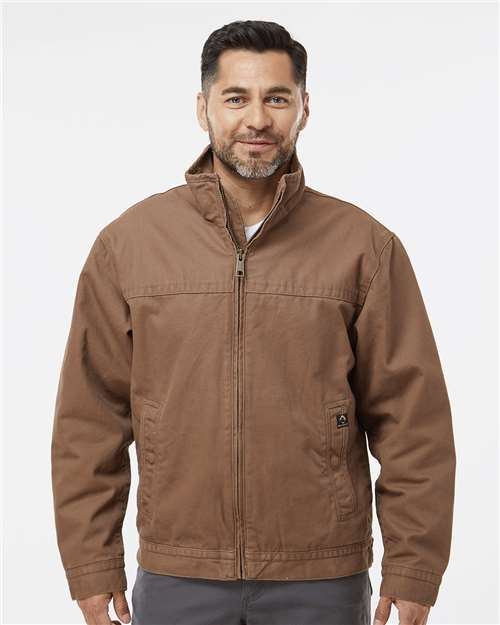 DRI DUCK Men's Maverick Boulder Cloth™ Jacket with Blanket Lining — Field Khaki — On model · front