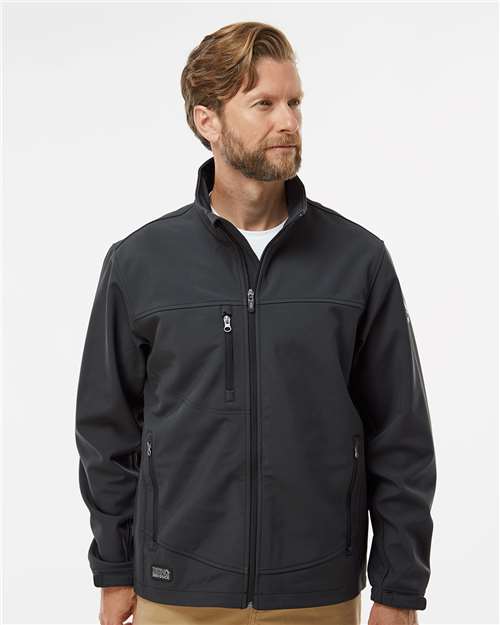 DRI DUCK Men's Motion Soft Shell Jacket — Charcoal — On model · front