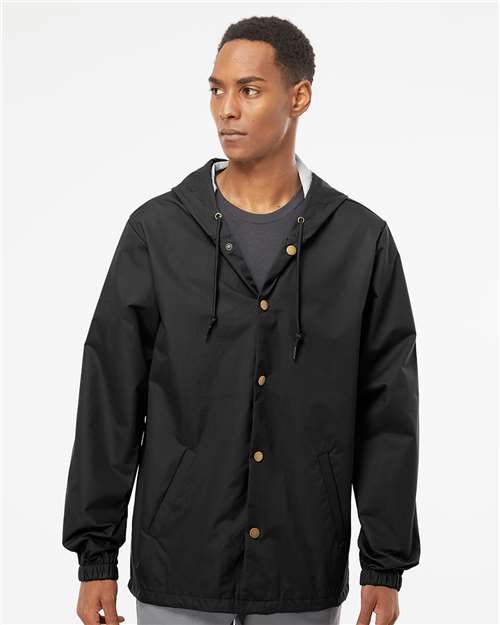 Independent Trading Co. Men's Water-Resistant Hooded Windbreaker