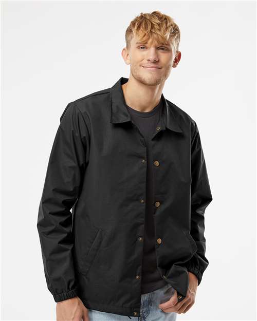 Independent Trading Co. Men's Water-Resistant Windbreaker Coach’s Jacket