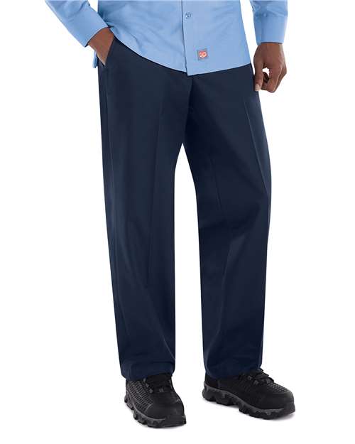 Red Kap Men's Odd Sizes Dura-Kap Industrial Pants — Navy - 30I — On model · front