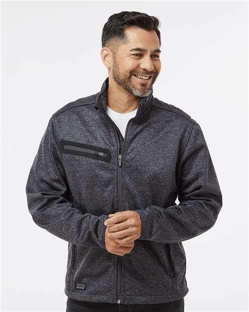 DRI DUCK Men's Atlas Sweater Fleece Full-Zip Jacket — Charcoal — On model · front