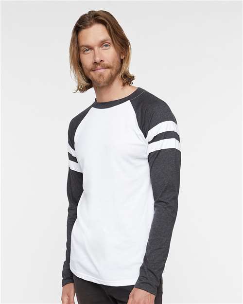 Unisex Fine Jersey Mash Up Long Sleeve Tee