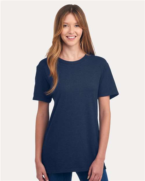 JERZEES Premium Blend Ring-Spun T-Shirt — Indigo Heather — On model · front