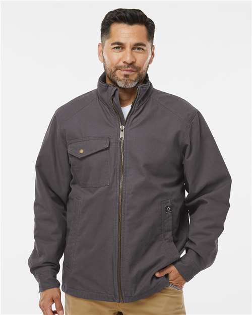 DRI DUCK Men's Endeavor Canyon Cloth™ Canvas Jacket with Sherpa Lining — Charcoal — On model · front