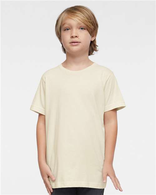 LAT Youth Fine Jersey Tee — Natural — On model · front