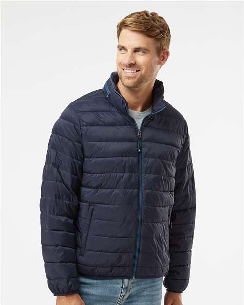 Weatherproof Men's PillowPac Puffer Jacket — Dark Navy — On model · front